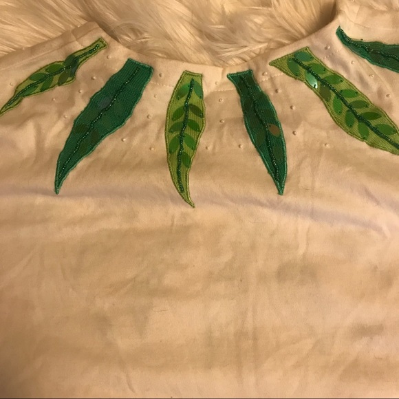 VINTAGE tropical sequin flamingo palm t shirt - Picture 4 of 5